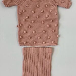 Kids Pink Knitted Matching Set